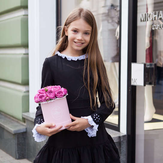 Шляпная коробка Demi "Розы Misty Bubbles" PINK