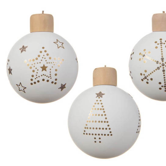 Набор матовых шаров с орнаментом (3 шт)
