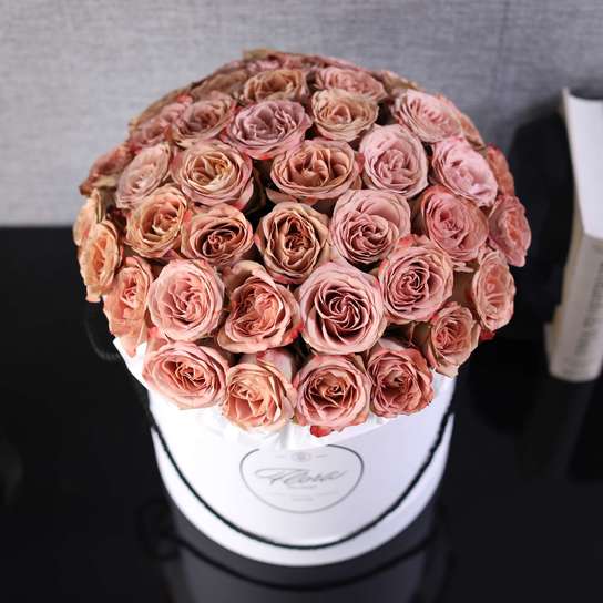 Шляпная коробка Grand "Розы Cappucino" WHITE Фото 2