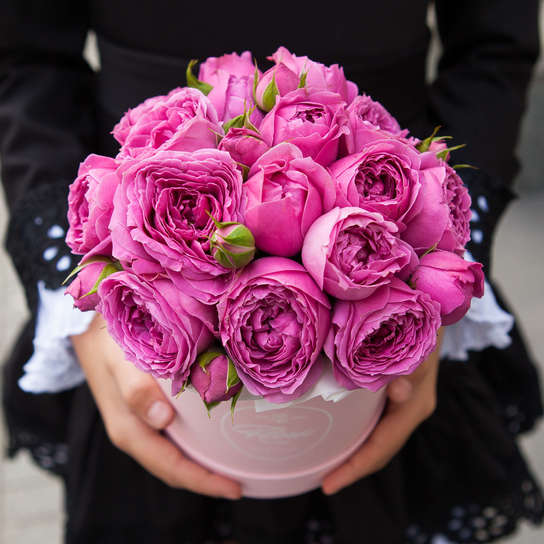 Шляпная коробка Demi "Розы Misty Bubbles" PINK