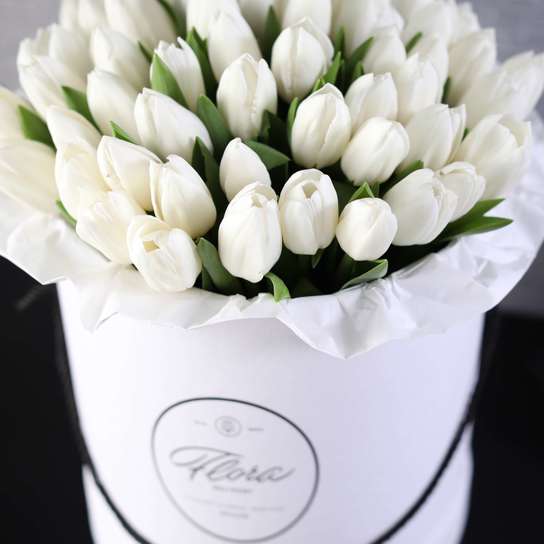 Шляпная коробка Grand "Тюльпаны White" WHITE