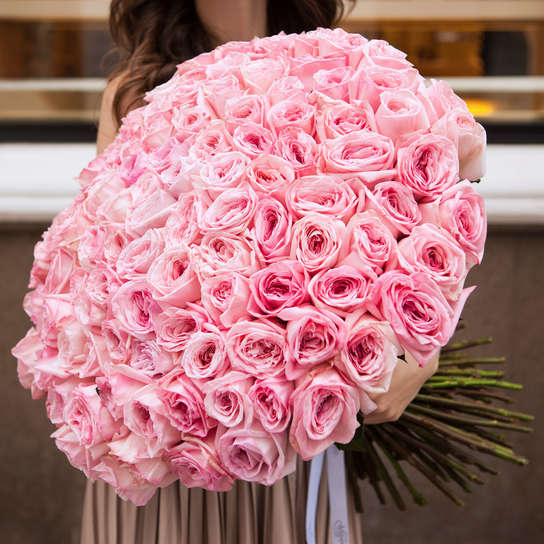 Букет из 101 розы "Pink O'Hara"