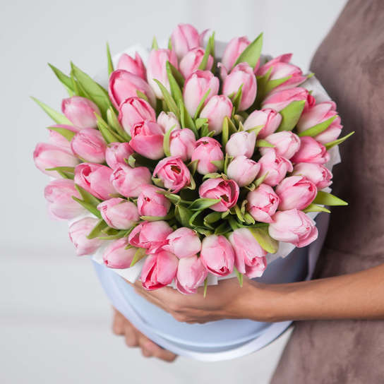 Шляпная коробка Grand "Тюльпаны Pink" BLUE Фото 2