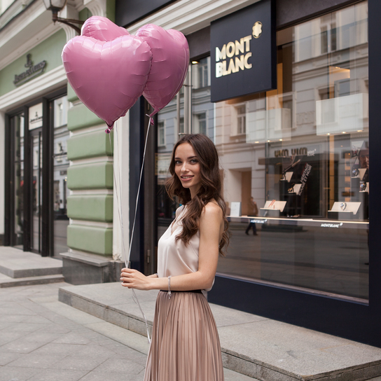 Набор шаров "Розовые сердца" 3 шт