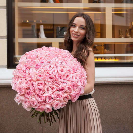 Букет из 101 розы "Pink O'Hara"