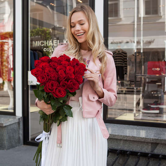 Букет из 25 роз "Freedom" 80 см