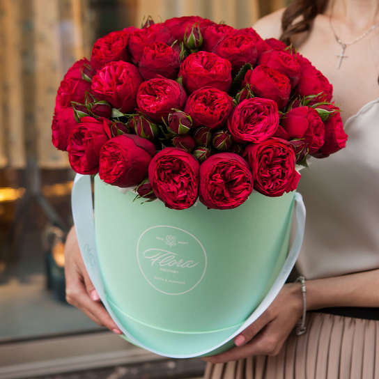 Шляпная коробка Grand "Розы Red Piano" GREEN