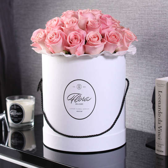 Шляпная коробка Grand "Розы Hermosa" WHITE