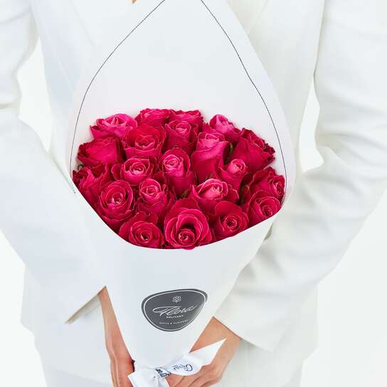 Букет из 21 розы "Cherry O! Kenya" WHITE