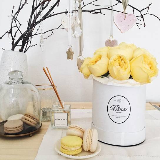 Шляпная коробка Demi "Роза Catalina" WHITE