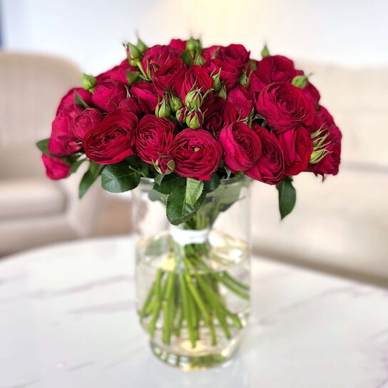 Букет из 21 кустовой розы "Red Lace" Фото 2